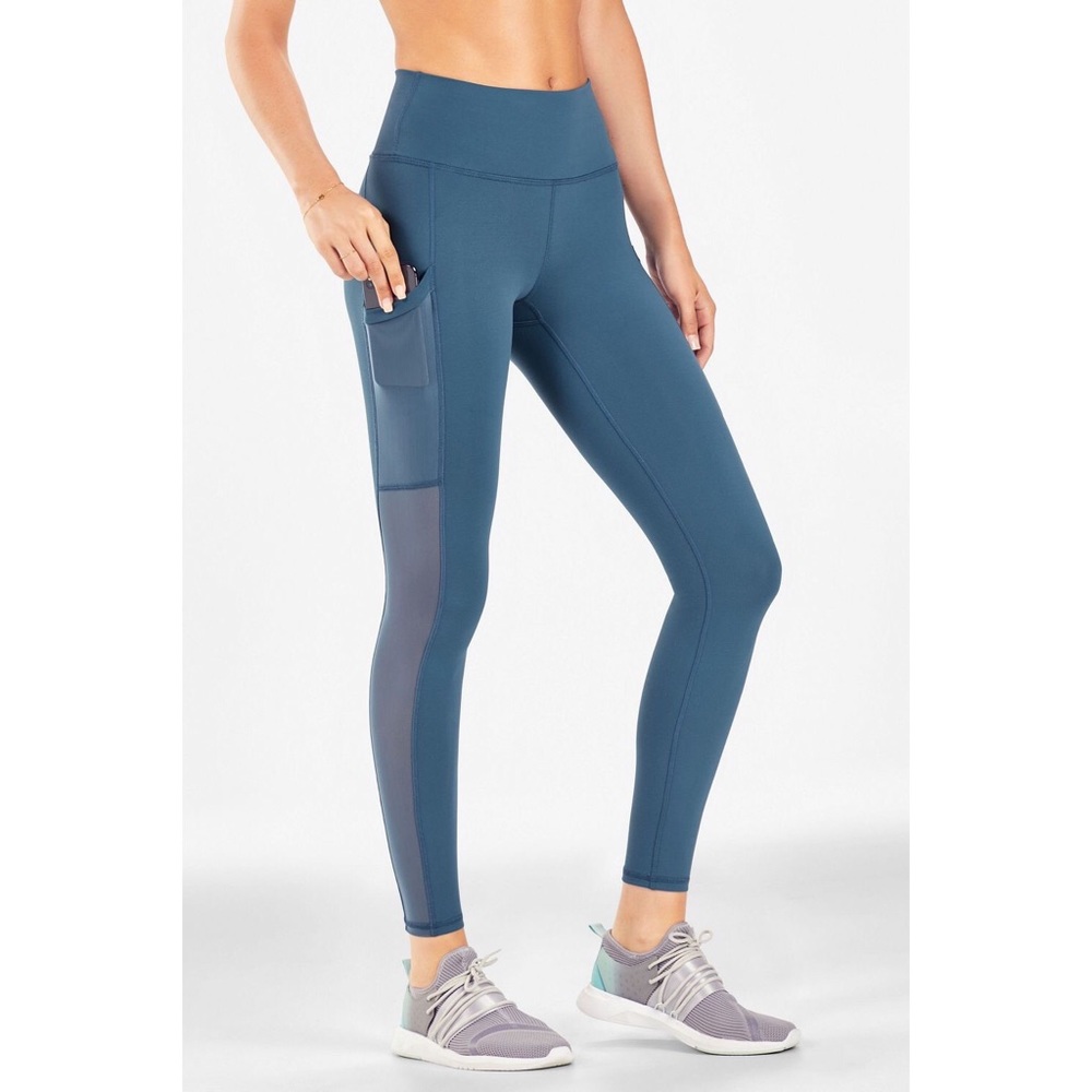 Fabletics Blue Mila High Waisted Pocket Leggings